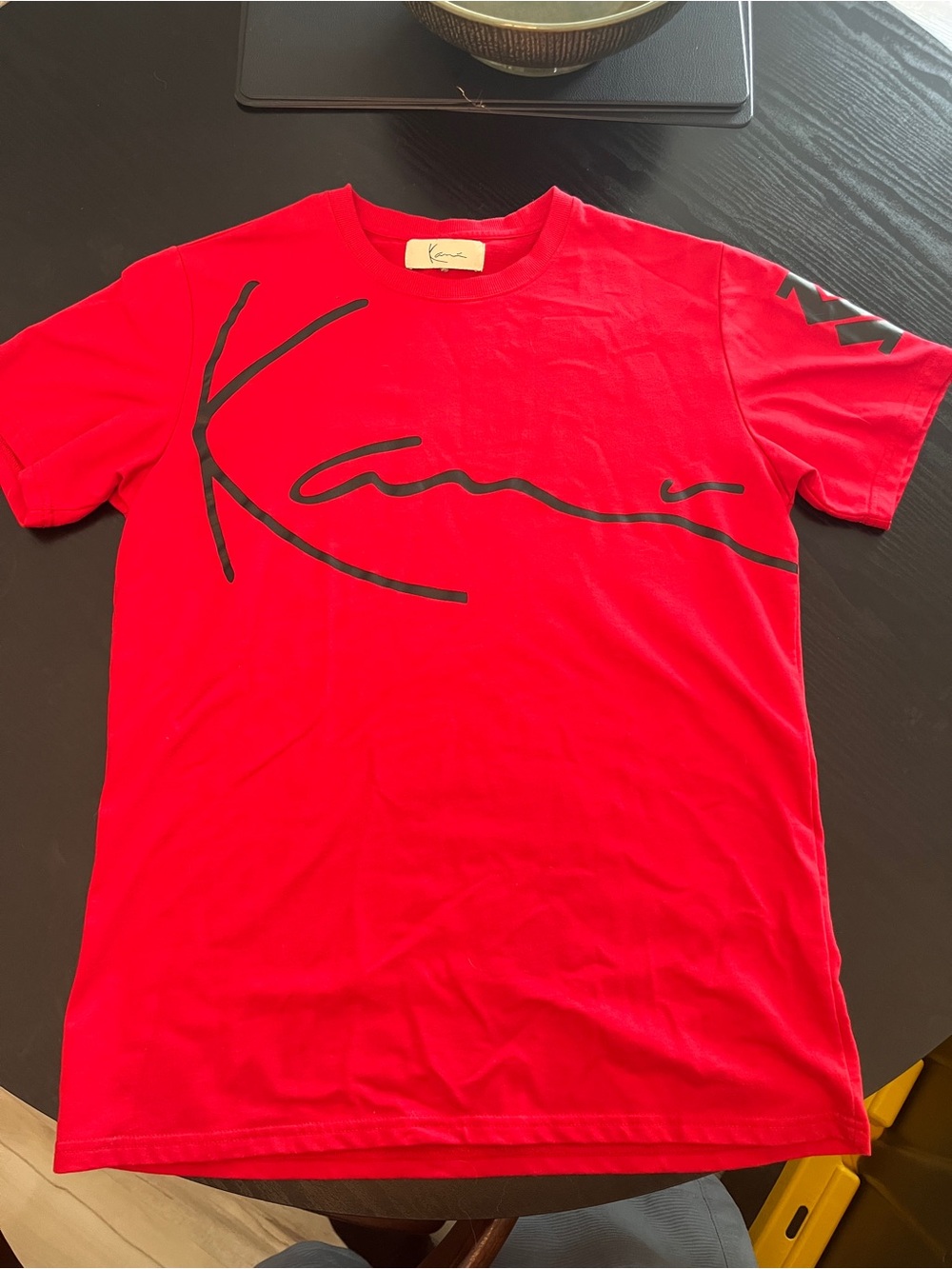 Karl Kani Red Short Sleeve Tee with Black Signature Graphic